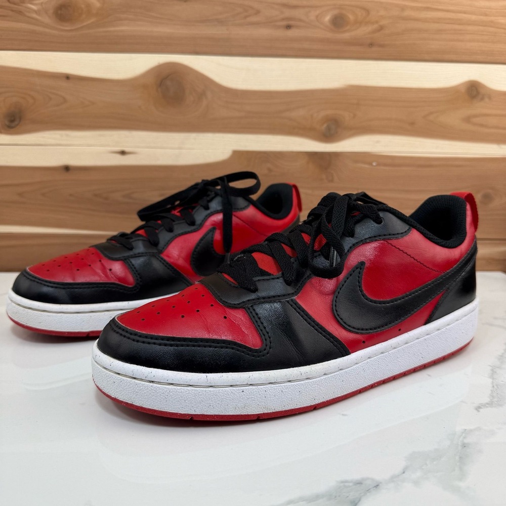 Nike Court‎ Borough Low Recraft Red Black DV5456-600 Sneakers Size 7 Youth